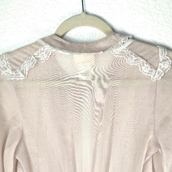 Gunne Sax Vintage Pastel Sheer Lace Button-Up Midi Girlhood Blouson Dress Size 5 - Picture 7 of 16